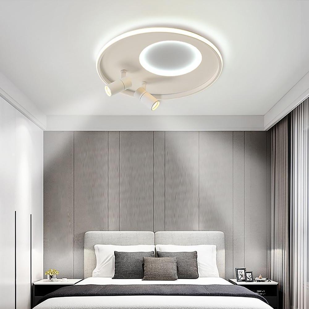 Circle Modern LED Flush Mount Ceiling Lights Dual Spotlights