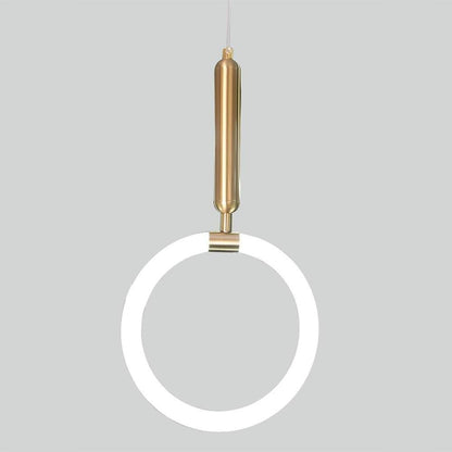 Circle Cylinder Island Pendant Lighting Metal Silica Gel LED Ceiling Light