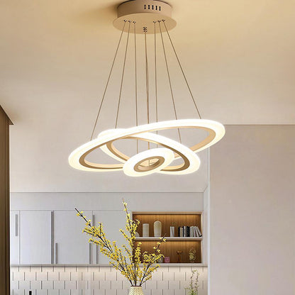 Adjustable 3 Circles LED Modern Pendant Lighting Chandelier