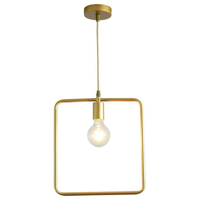 Metal Black and Gold Pendant Light Rounded Square Pendant Lighting