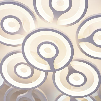 Round Flower Shaped LED Modern Flush Mount Lighting Ceiling Lights Hanging Light