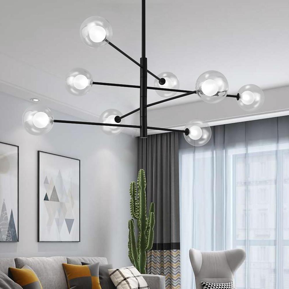 Linear Sputnik Chandelier Black Coolest Chandeliers for Living Room 8 Bulbs