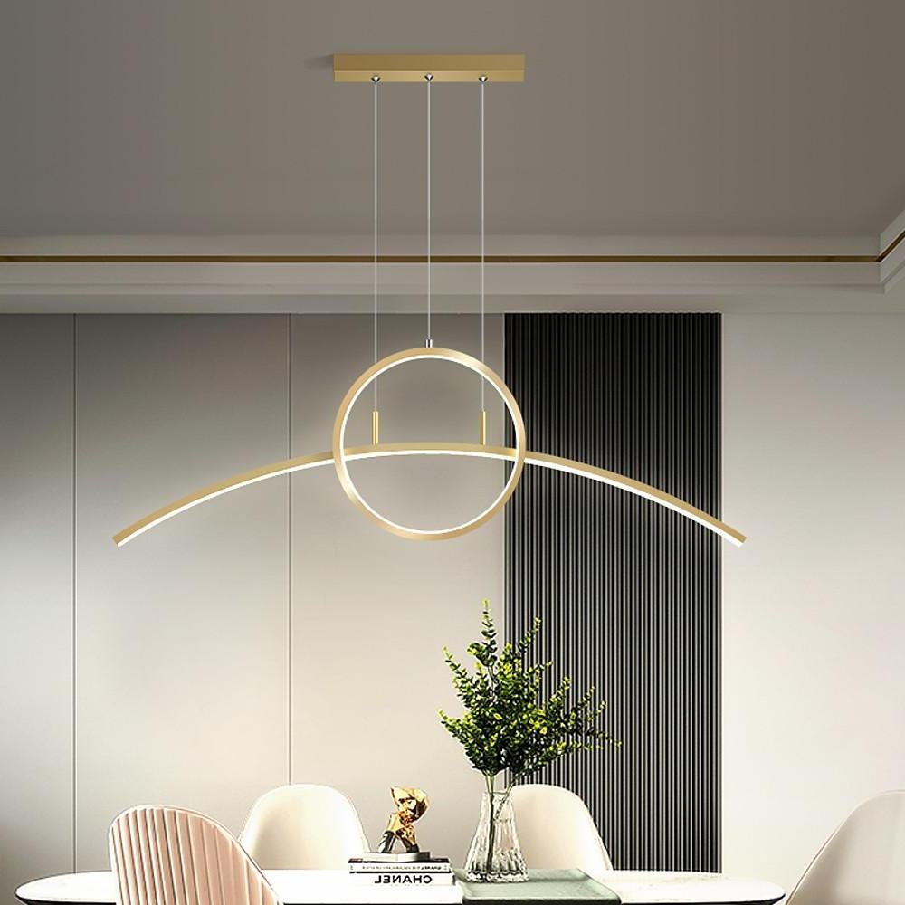 Curve Circle Pendant Lighting Metal Modern Pendant Lighting for Kitchen