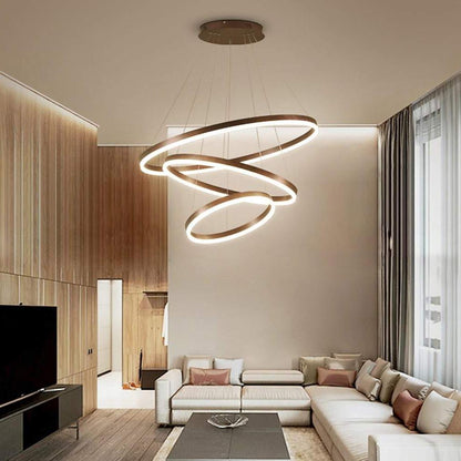 3 Circle Graduated Bedroom Pendant Lights Remote Control Pendant Lighting