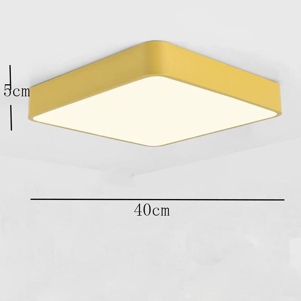 Square Modern Style Design Flush Mount Lighting Metal PVC Acrylic LED Bedroom Ceiling Lights