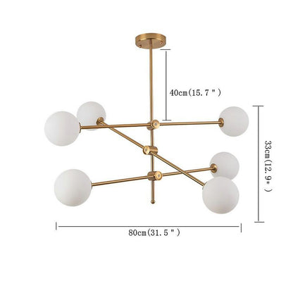 Geometrical Gold Sputnik Chandelier Globe Chandelier 6 Bulbs