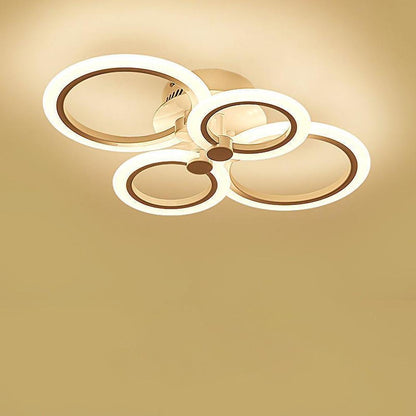 Circles Aluminum Acrylic Cluster Style Design Flush Mount Lighting LED Living Room Bedroom Ceiling Lights