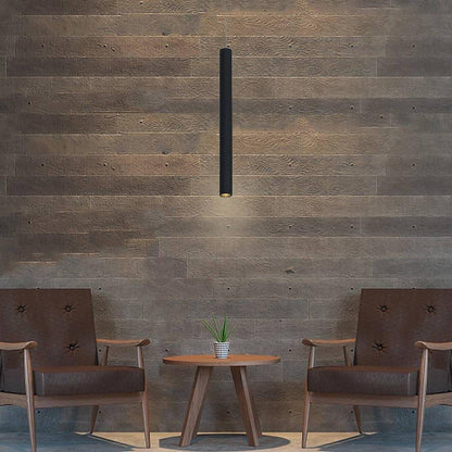 Thin Stick Shaped Black Pendant Light with Downlight Integrated LED Light