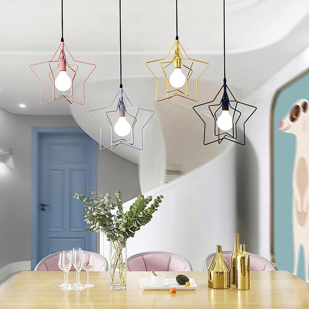 Multiple Star Shaped LED Modern Pendant Light Hanging Lamp Island Lights