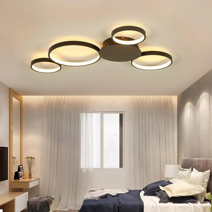 4 Circle Modern Silica Gel LED Flush Mount Ceiling Light for Living Room