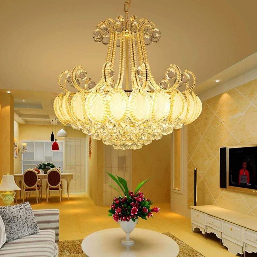 8-light Modern Gold/Silver Vintage Crystal Chandeliers For Living Room