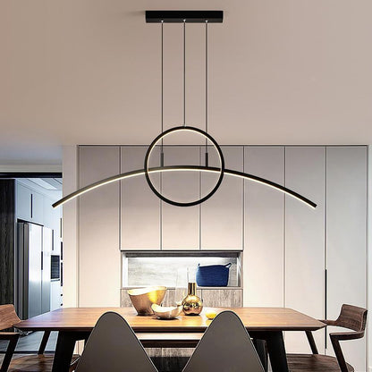 Curve Circle Pendant Lighting Metal Modern Pendant Lighting for Kitchen