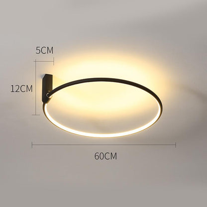 2 Circle Metal Abstract LED Flush Mount Ceiling Light for Bedroom