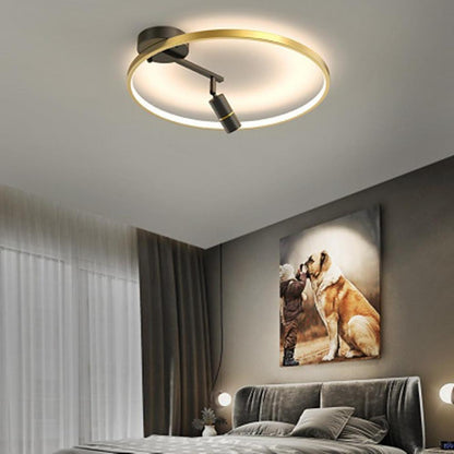 LED Circle Spotlight Modernist Single Dimmable Flush Mount Ceiling Light for Bedroom