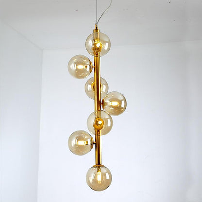 34'' Artistic Glass 7-light LED Modern Chandeliers Pendant Light Hanging Lamp