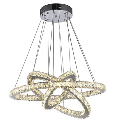 Interwoven Geometrical Circle Crystal Chandeliers for Living Room