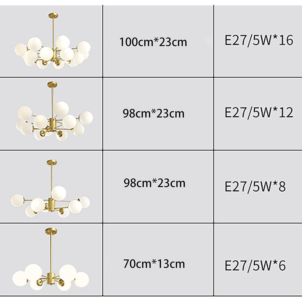 Globe Cluster Pendant Light Metal Glass LED Living Room Ceiling Lights