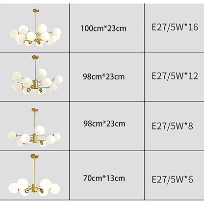 Globe Cluster Pendant Light Metal Glass LED Living Room Ceiling Lights