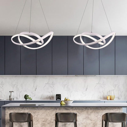 Interweaving Curved Decor Dimmable LED Adjustable Modern Pendant Lighting