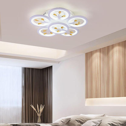 16 Lights Flower Dimmable LED White Nordic Ceiling Lights Flush Mount Lighting