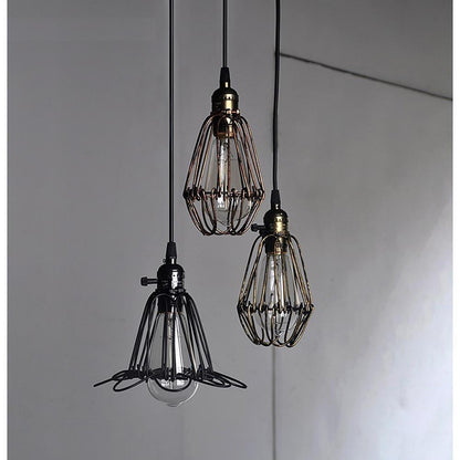 Nordic Vintage Metal Lantern Pendant Light LED Industrial Ceiling Light