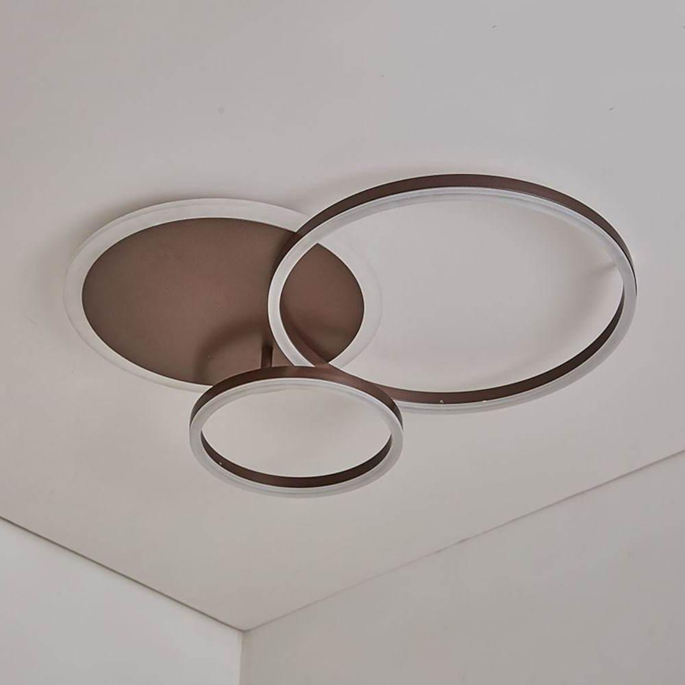 26'' LED Artistic Flush Mount Ceiling Light with Luxury 3 Ring for Bedroom