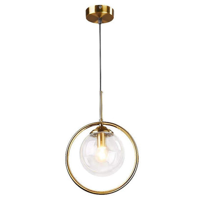 LED Bedside Lights Industrial Pendant Lights Nordic Style Metal Glass Circle Island Lights