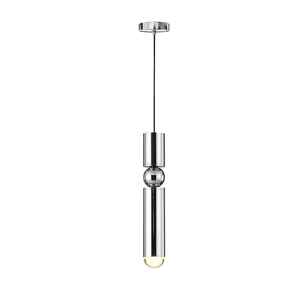 Elongated Cylindrical Electroplated Metal LED Modern Pendant Lighting