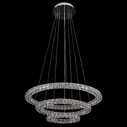 Luxury Crystal LED Chandelier 3-Tier Geometric or Stacked LED Pendant light