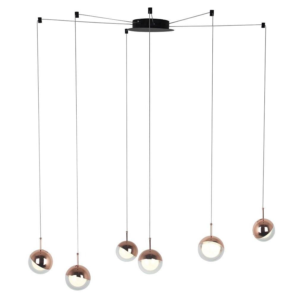 Mini Globe Cluster Design Chandelier Light Metal Acrylic Ceiling Light 6 Bulbs