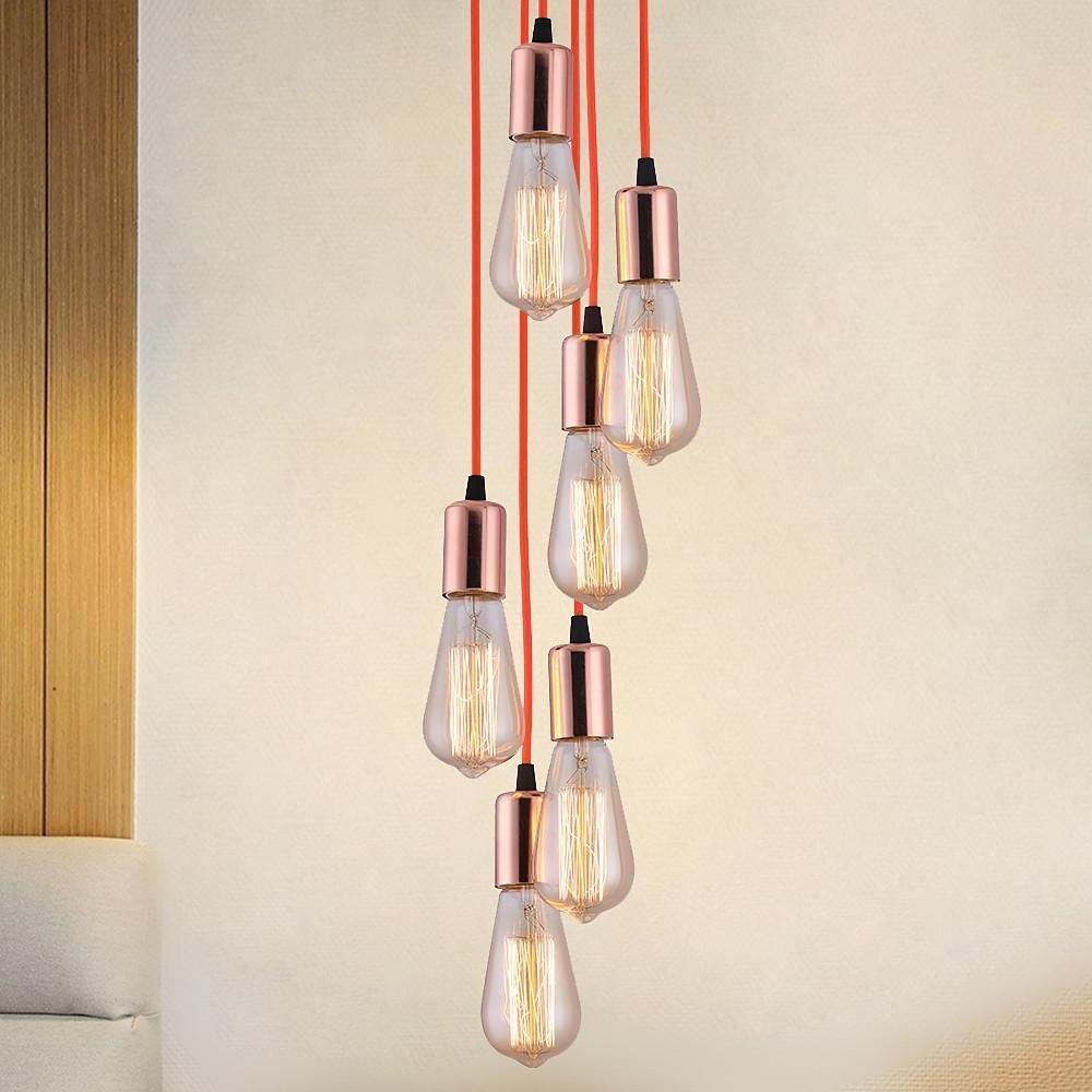 Cluster Teardrop Pendant Light Braided Island Industrial Pendant Lighting